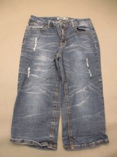 ZINADI Size 10 Boys Blue Ramie Cotton Blend Zip Fly Pockets Jean Capri 393