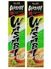 2 S&B Japanese Wasabi Horseradish Paste In Tube Hot Wasabi  Paste 1.52 oz