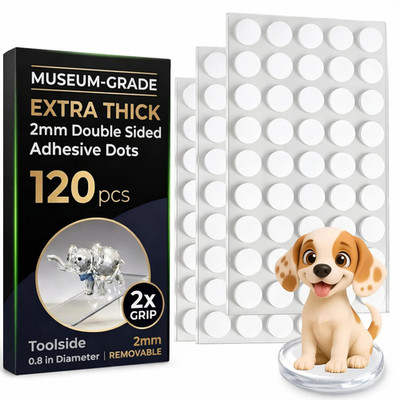 Large Mounting Putty, Extra-Thick Glue Dots Double Sided Removable - 0.8  Clear