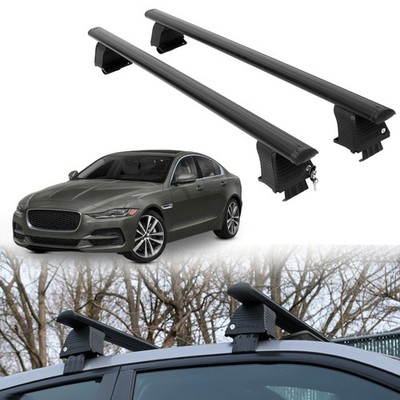 Open Box Roof Rack Crossbars for Jaguar XE 2017-2020 Fits Naked Roof - Black