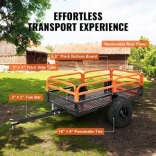 Heavy Duty ATV Dump Trailer, 1500 lb Capacity, 15 Cu Ft Garden Utility Cart