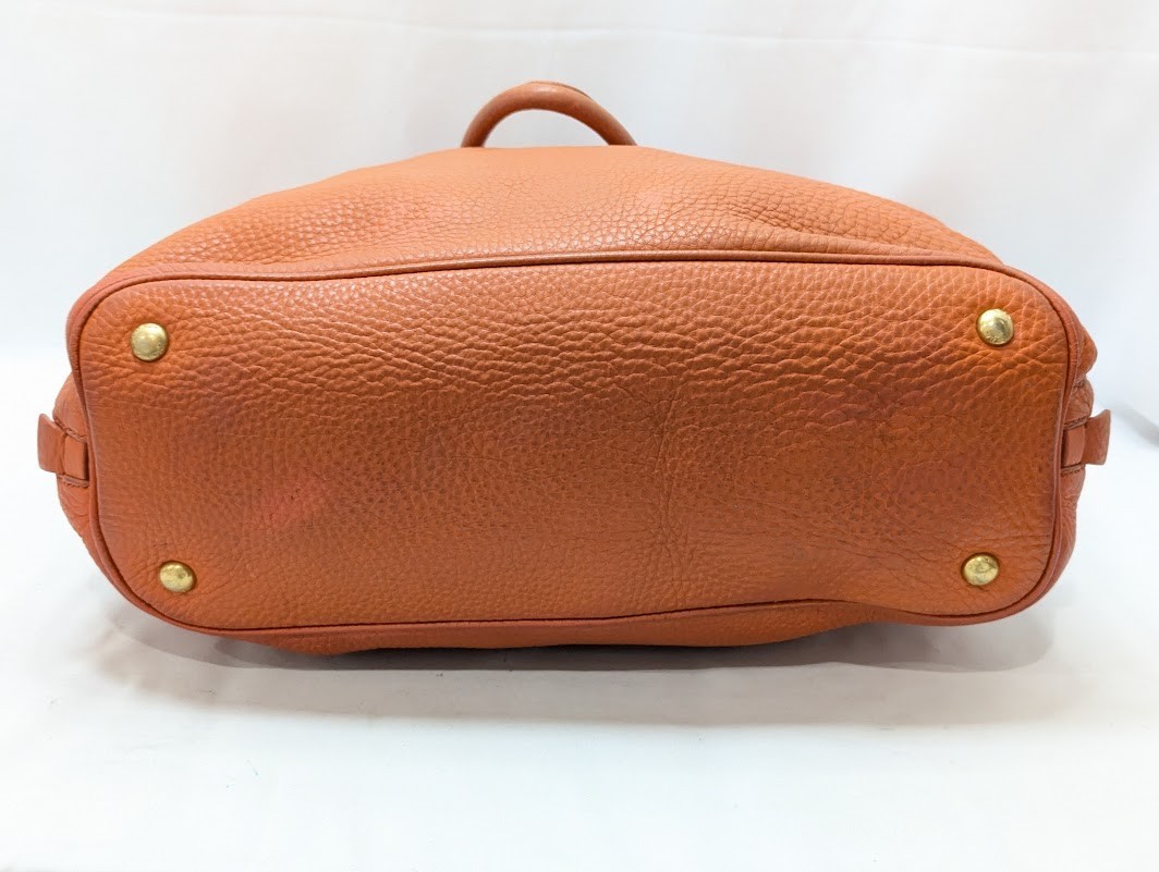 PRADA Vitello Daino Logo Leather 2way Shoulder Tote Bag Orange BN1713 Authentic thumbnail 9