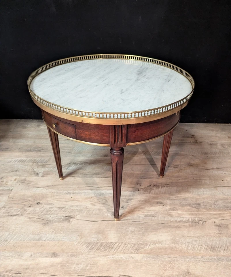 Paire de tables basse bouillotte Louis XVI - Photo 4/4