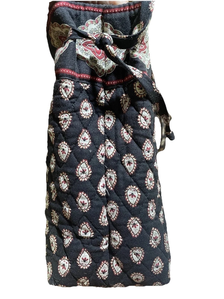 Vintage Vera Bradley Medallion Black Red White Quilted Tote Bag Retired Made USA - Image 3 of 4