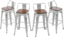 Bar Stools Set of 4 Counter Height Stools Industrial Metal Barstools,26 Inch