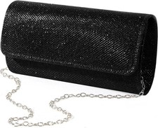 lovyoCoCo Evening Bag Clutch Purses for Women Ladies Sparkling Party Black