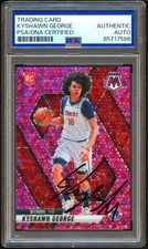 KYSHAWN GEORGE 2024-25 PANINI MOSAIC FAST BREAK PINK DISCO ROOKIE RC /20 PSA DNA