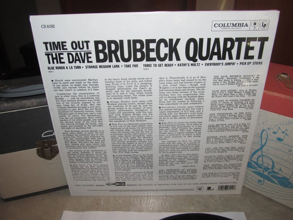 The Dave Brubeck Quartet Time Out CS8192 - 1959 Columbia Stereo LP 2004 Shrink! - Image 2 of 4