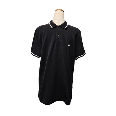 Christian Dior Schwarz Weiß Kontrast Herren Poloshirt XL Baumwolle Luxus