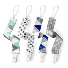 Baby Pacifier Clips Solid Color, 4 Pack Universal Holder Leash for Boys and Girl