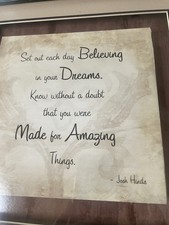 Interior Design SENTIMENT Shadow Box Tile Art Believe Dreams 12”x12” Josh Hinds