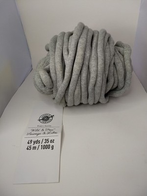 Loops & Threads Wild & Free Jumbo Yarn T-Shirt Grey Cotton Nylon Polyester 49 yd