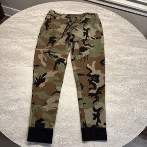 New Polo Ralph Lauren Green Multi Camo Double Knit Jogger SweatPants Men's Sz M