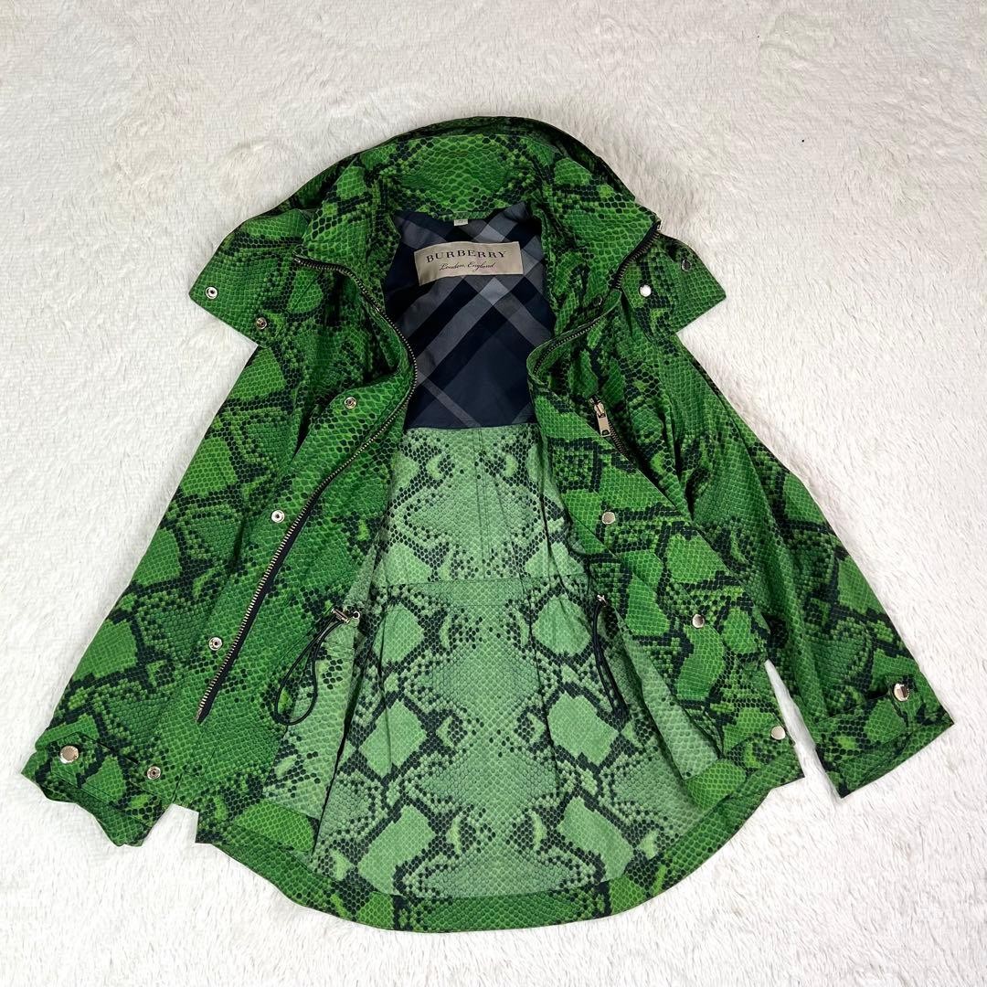 BURBERRY London Python Print Zip Nylon Jacket - image 10