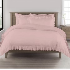 Kotton Culture 600 TC Ruffle Trim Fringe Duvet Cover Set 100 Egyptian Cotton