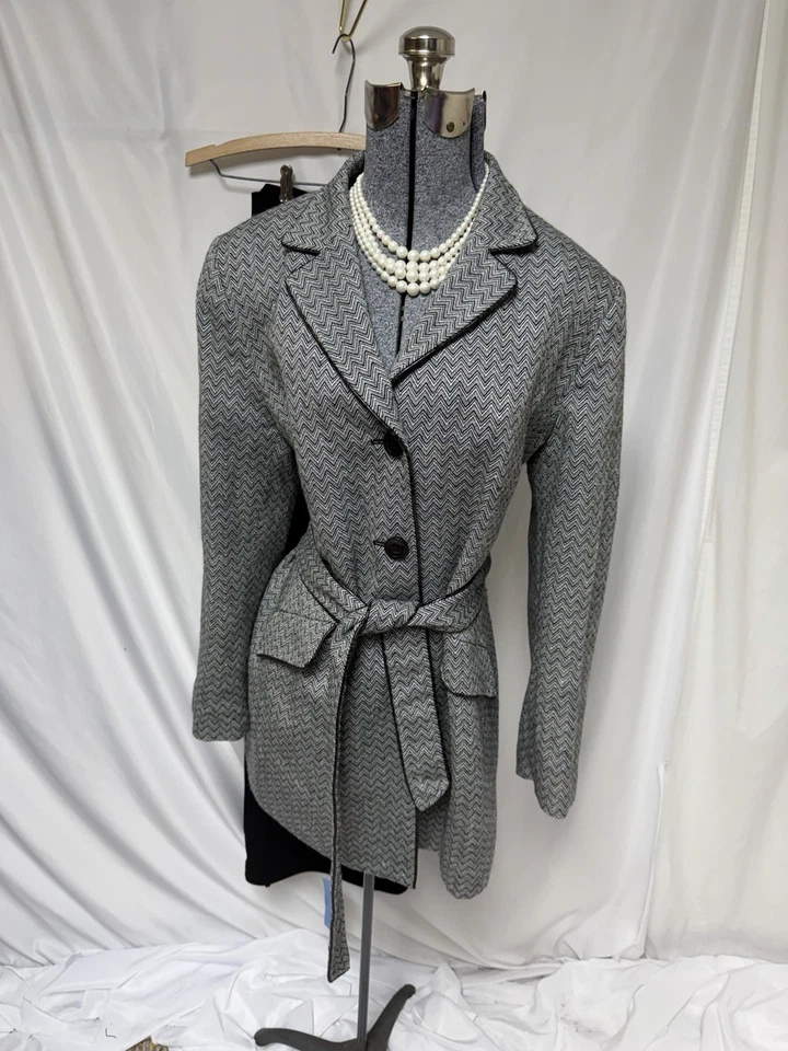 Traje Pantalón Le Suit Talla 16 Conjunto de Dos Piezas Moderno Espiga Bonificación Bolsillos para Cinturón Foto 3 de 4