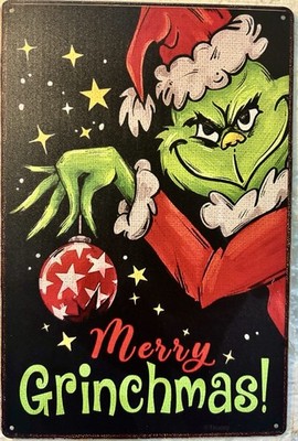 TIN SIGN 8x12 Grinch Merry Christmas Movie Cartoon Jim Carrey Santa Claus DD10
