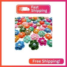 Handmade Crochet Flower Embellishments Appliques for Crafts Accessorry, Clothing