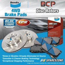 Front BCP Disc Rotors + Bendix 4WD Brake Pads for Toyota Tundra K5 5.7L 2013-On
