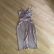 Charlotte Russe Lavender V-Neck Satin Sleek Dress Medium