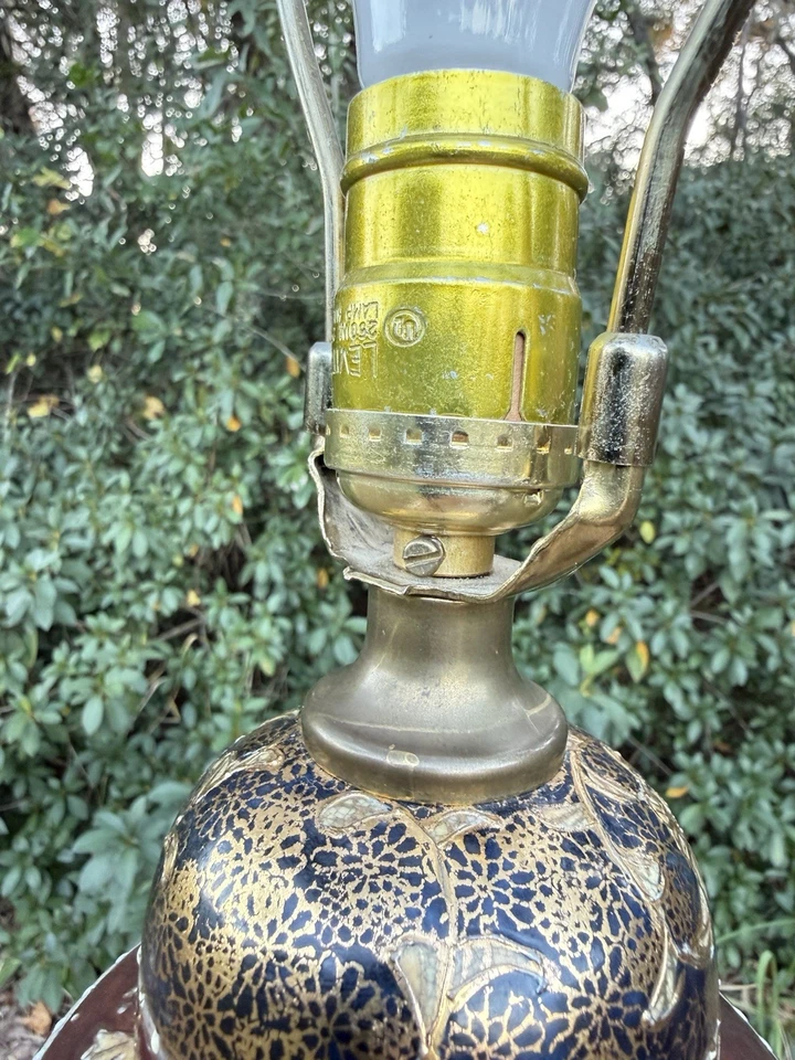 Abajur de mesa vaso Meiji vintage estilo Satsuma abajur de mesa de porcelana - Imagem 4 de 4