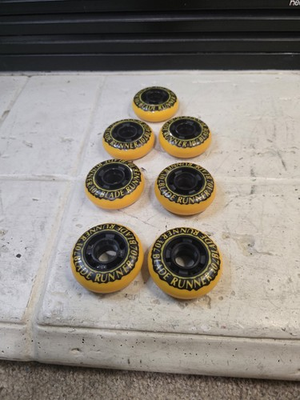 #ad Rollerblade Blade Runner Pro 2500 Yellow Wheel amp; Bearing 70mm Lot Of 7 Used $10.00