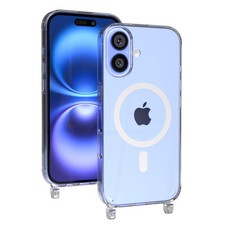 EAZY CASE für Apple iPhone 16 Hülle mit Ösen für Handykette MagSafe transparent