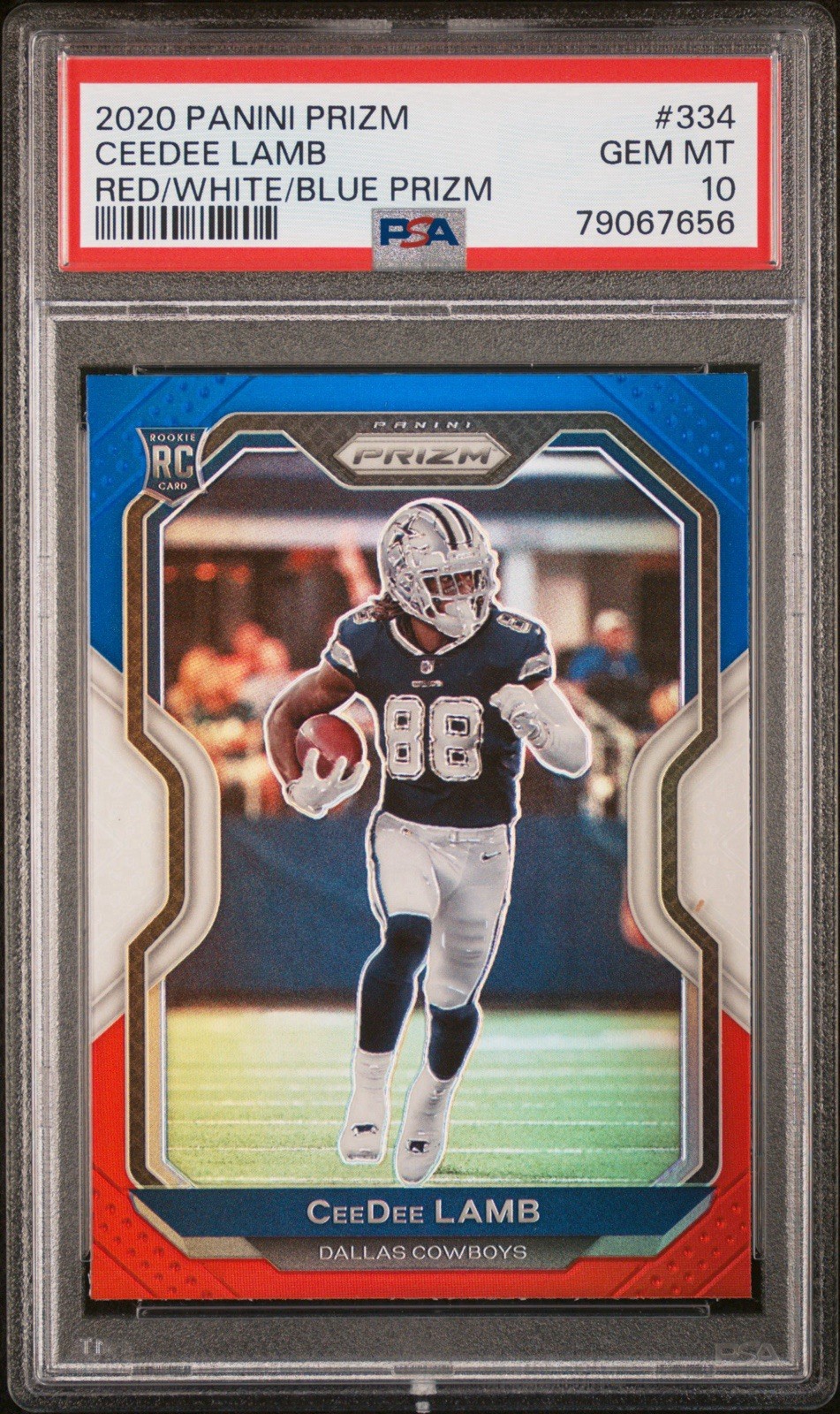 CeeDee Lamb Panini Prizm #334 Red/White/Blue