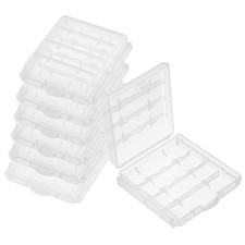 hrsyyl 6pcs AAA Battery Storage Case Holder Box AA Compact, transparent