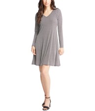 Karen Kane Womens Basketweave Fit & Flare Dress, Black, Small