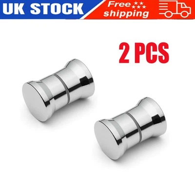 2pcs Per Set Aluminum Shower Screen Round Door Handle Chrome Door Knob Replace
