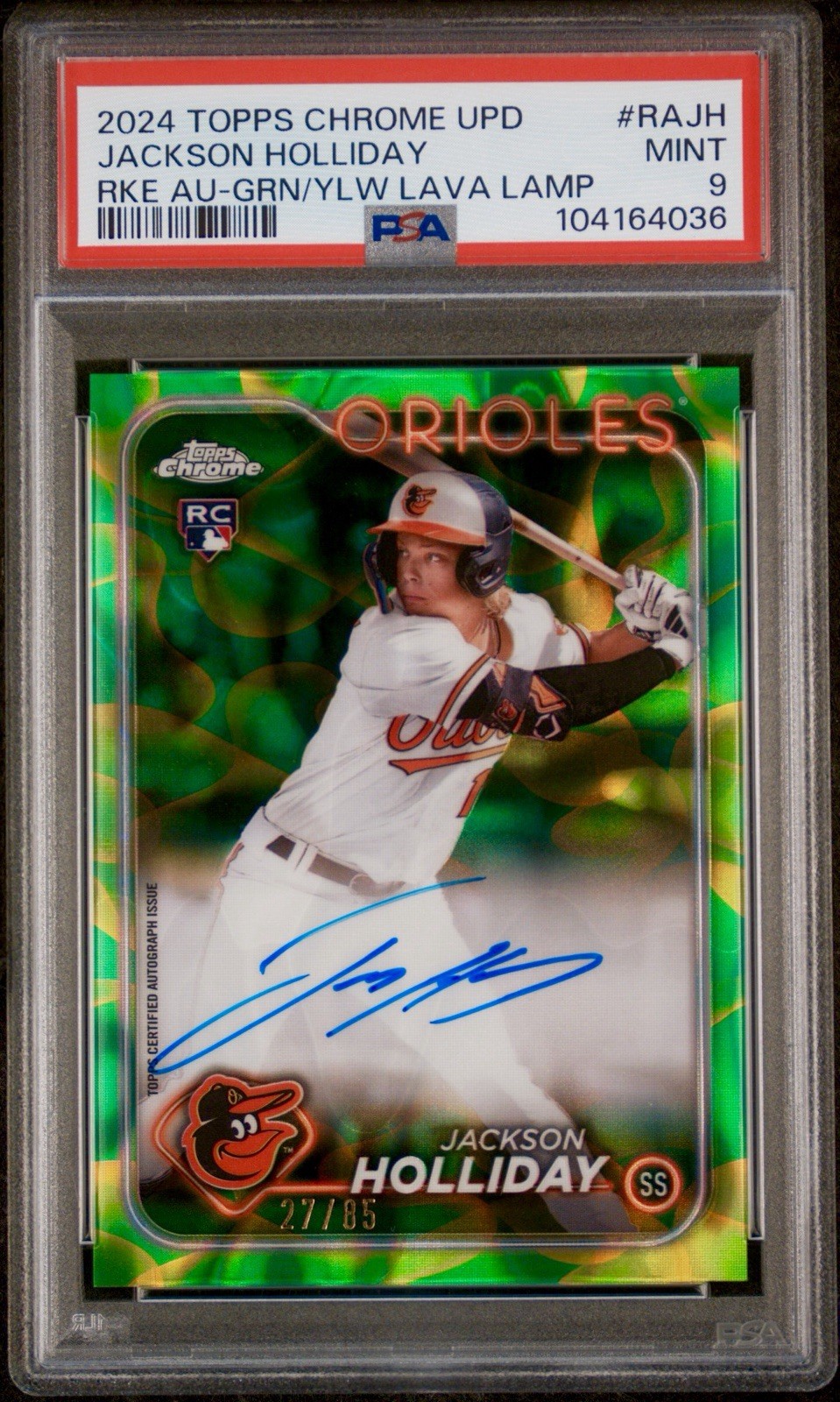 2024 Topps Chrome Update Jackson Holliday Auto /85 Lava Lamp Orioles Mint PSA 9
