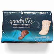 Goodnites Absorbent Inserts Incontinence Pads Overnight, Disposable, 33 Ct