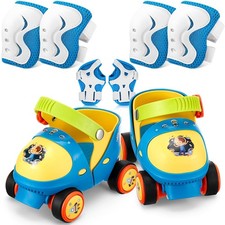 VioraWhite Toddler Roller Skates with Safe Lock Mode Protective Gear Set, Adj...