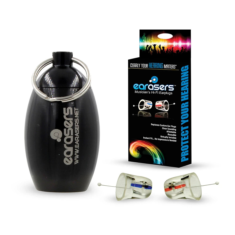 Earasers Medium Musicians Plugs and Carrying Case Bundle Black 7390₽