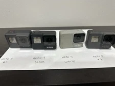Lot Of 4 GoPro Hero 5, Hero 7 Black, Hero 7 White, Hero 5 Action Cameras No SD