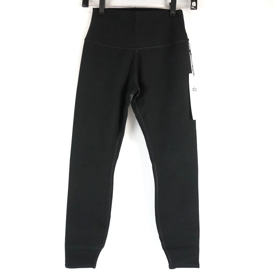 Leggings Alo Yoga Alosoft cintura alta 7/8 destaque preta - Feminina tamanho P
