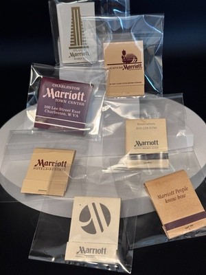 Atlanta, Dulles, Biscayne Bay-Marriott Hotels USA   Lot of 7 Vintage Matchbooks