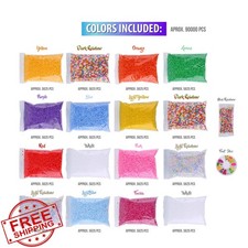 Slime Foam Beads 18 Pack Floam Balls 0.1-0.14 inch Rainbow Fruit Craft