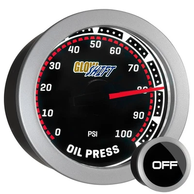 GlowShift 100 PSI Engine Oil Pressure Gauge Kit w/ Electronic Sensor, Tinted - Image 1 of 4