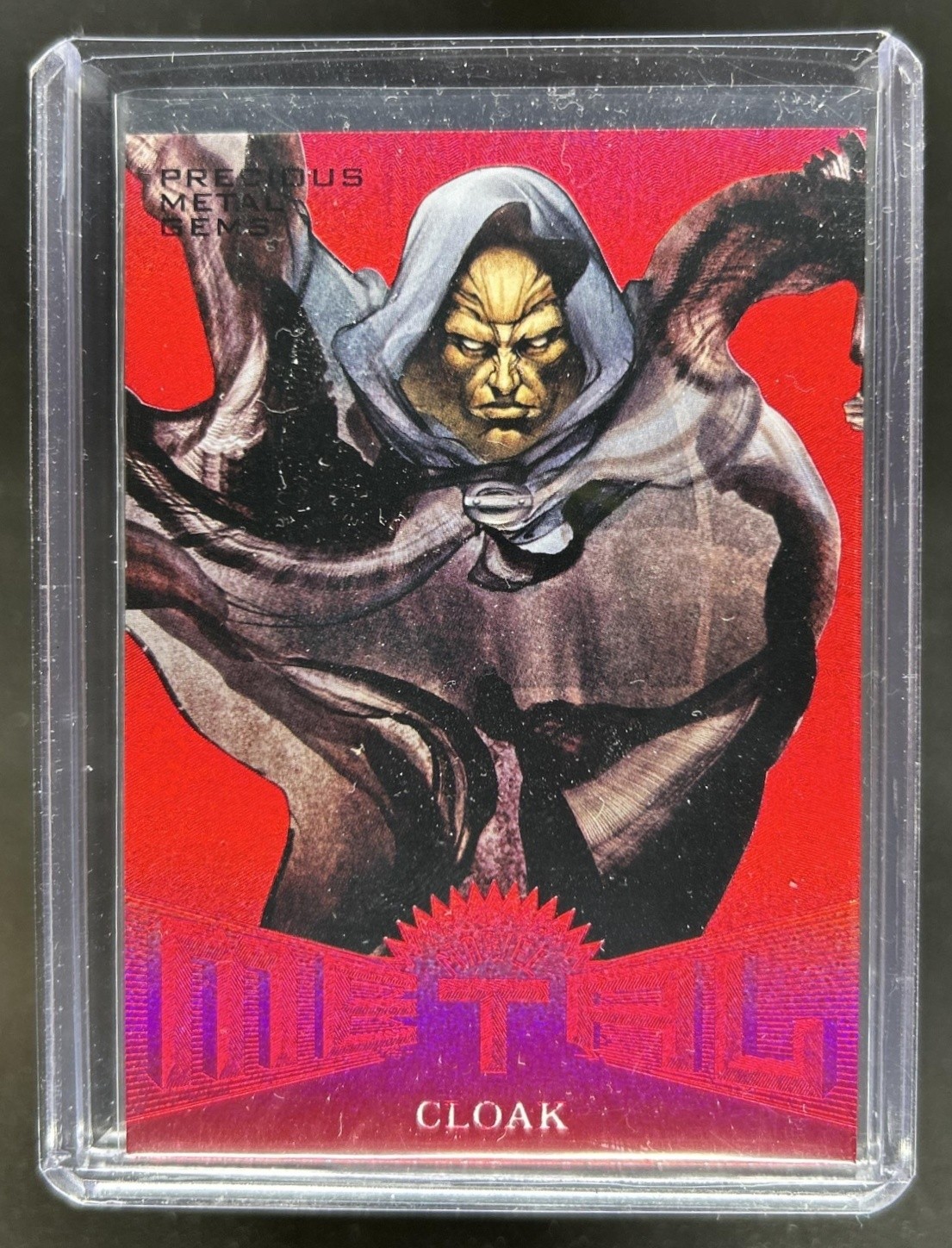 2017 Fleer Ultra Marvel Spider-Man Cloak Metal Precious Gems Red #/99