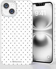 Polka Dot Aesthetics Design Simple Case for iPhone 13  iPhone 14, 6.1'' - White
