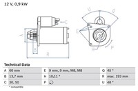 Bosch Starter FüR CitroüN DS Mini Opel Peugeot