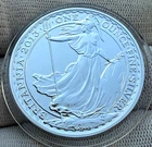2013  .999 Fine Silver 1oz Britannia £2 Two Pound Coin Bullion Crown BU