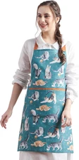 100% Cotton Apron for Women with Pocket Kitchen Chef Apron for Men Cooking Garde