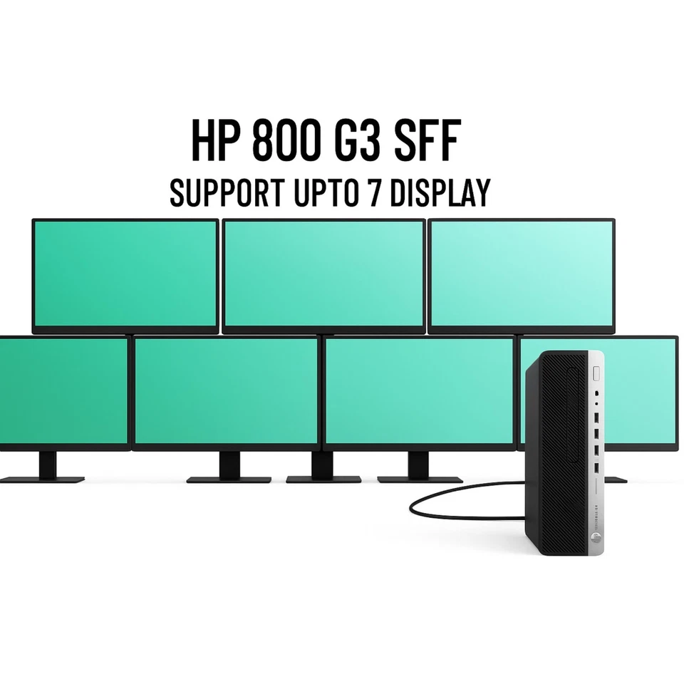 HP EliteDesk 800 G3 SFF Core i7 7th Gen 64GB RAM 2TB SSD 7 Display Support Wi-Fi - Image 2 of 4