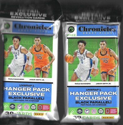 2022 Panini Chronicles Draft Picks Basketball 2x Hanger Pack Black Parallel