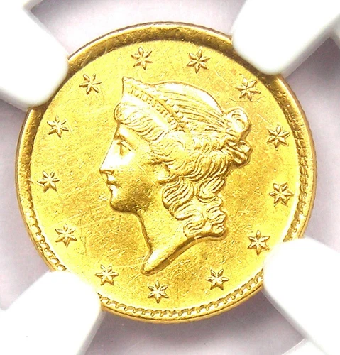 1854-D Liberty Gold Dollar G$1 - Certified NGC AU Detail - Rare Dahlonega Coin