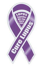 Magnetic Bumper Sticker - Lupus Awareness - Ribbon Shaped Support Magnet