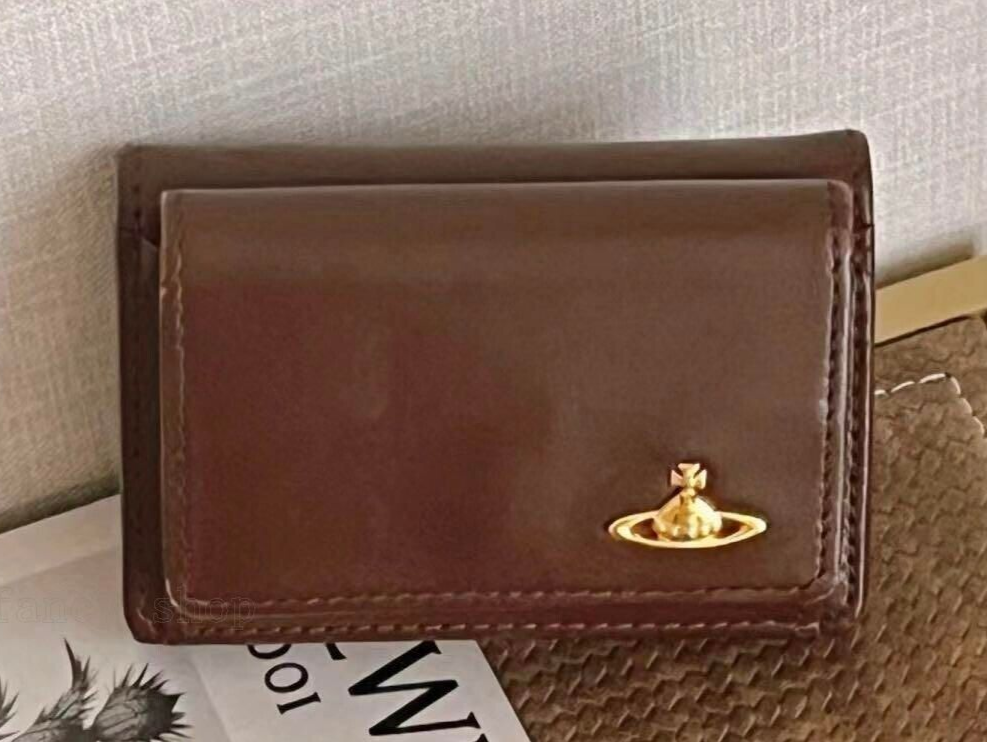 Vivienne Westwood ブラウンミニ財布 Vivienne Westwood Purse Tri-fold Mini Wallet Brown Leather